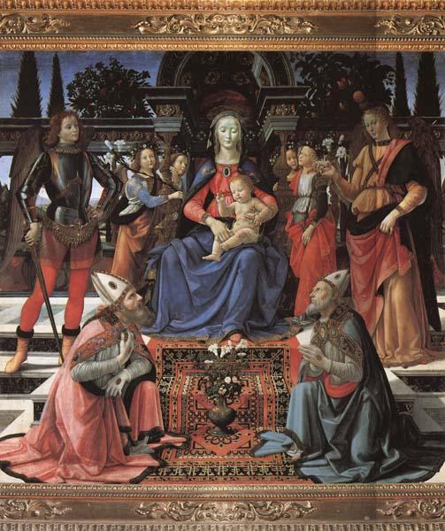 Domenicho Ghirlandaio Thronende Madonna mit den Erzengeln Michael und Raffael sowie den Bischofen Zenobius and justus Germany oil painting art